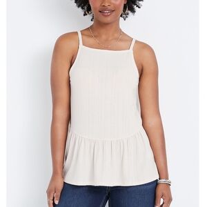 NWT Maurices Light Pink Solid Peplum Tank Top Size M